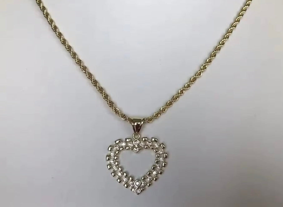 rollie heart necklace